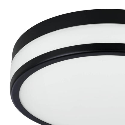 Palermo Black LED Bathroom Flush Ceiling Light