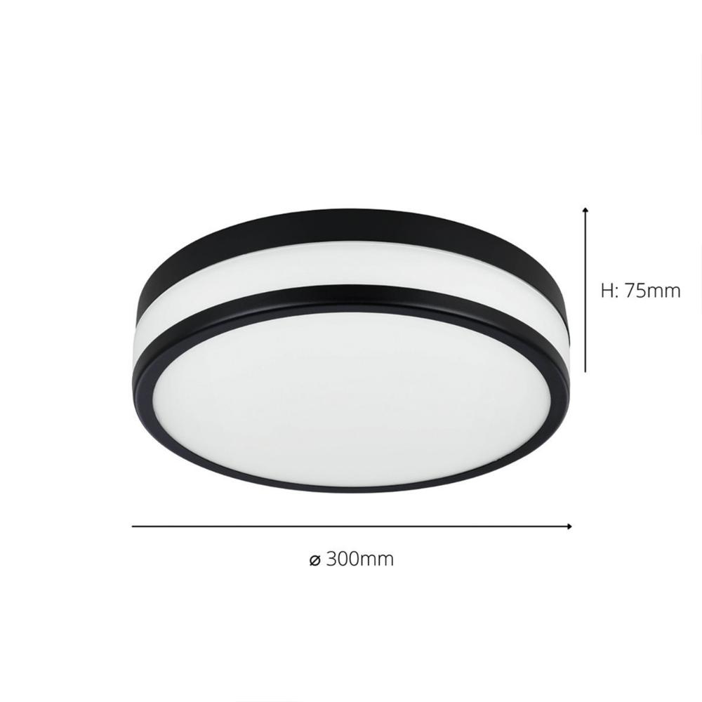 Palermo Black LED Bathroom Flush Ceiling Light