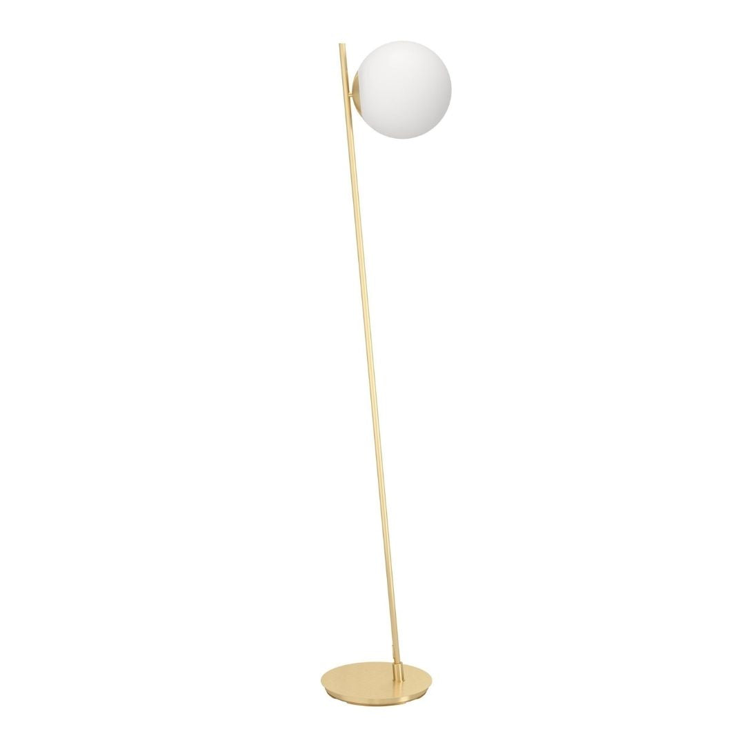 Rondo Brushed Brass & Opal Glass Floor Lamp