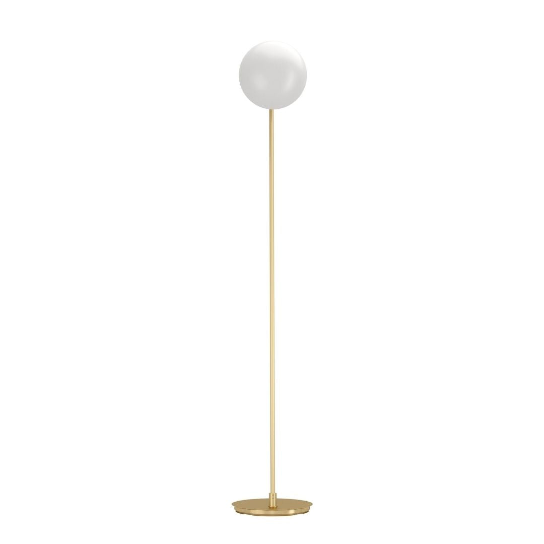 Rondo Brushed Brass & Opal Glass Floor Lamp