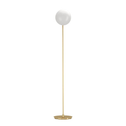 Rondo Brushed Brass & Opal Glass Floor Lamp