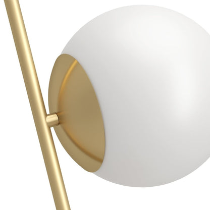 Rondo Brushed Brass & Opal Glass Floor Lamp