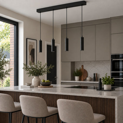 Almudaina 4-Light Black LED Ceiling Pendant