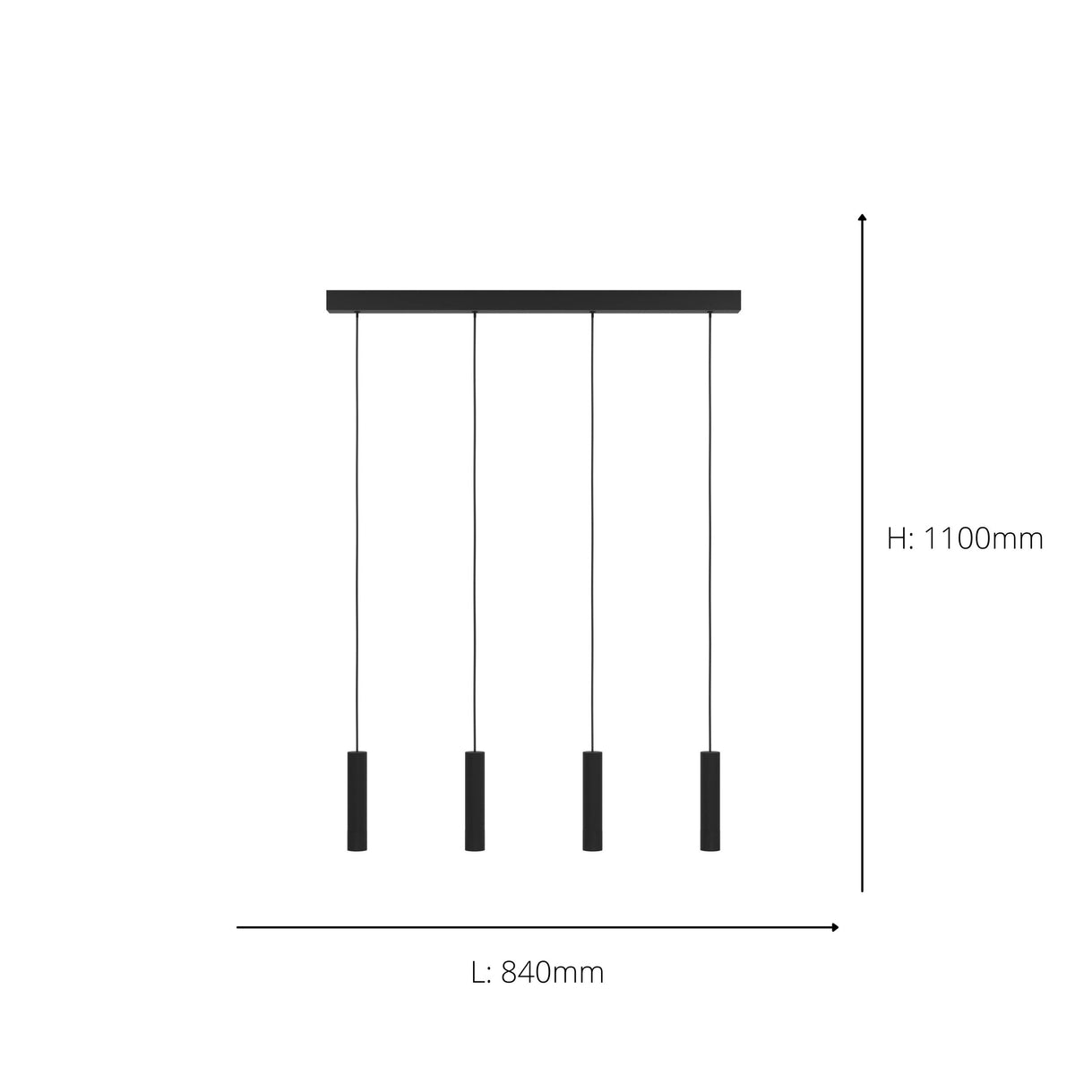 Almudaina 4-Light Black LED Ceiling Pendant