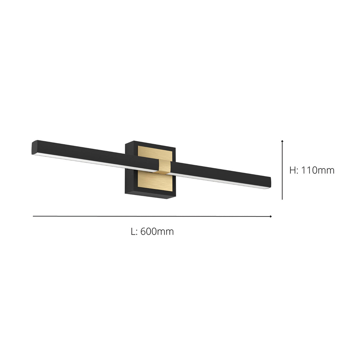 Peguera Black LED Bathroom Wall Light