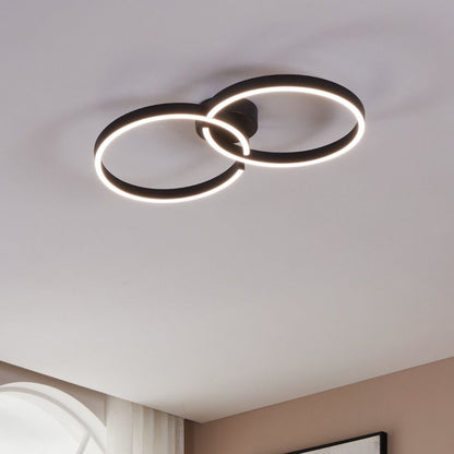 Amandolo Colour Changing LED Black Flush Ceiling Light