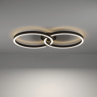 Amandolo Colour Changing LED Black Flush Ceiling Light