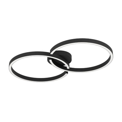 Amandolo Colour Changing LED Black Flush Ceiling Light