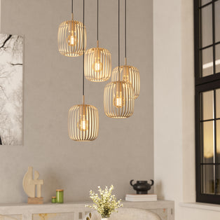Romazzina 5-Light Natural Ceiling Pendant