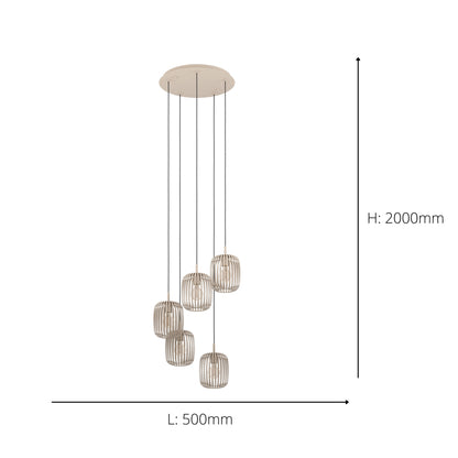 Romazzina 5-Light Natural Ceiling Pendant
