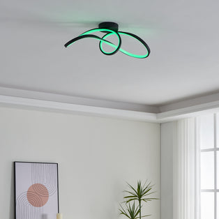 Calarossa-z Black LED Semi-Flush Ceiling Light
