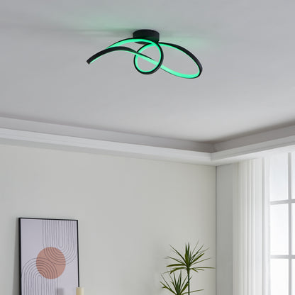 Calarossa-z Black LED Semi-Flush Ceiling Light