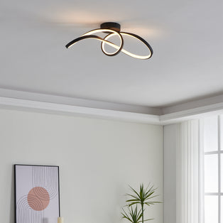 Calarossa-z Black LED Semi-Flush Ceiling Light