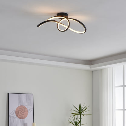 Calarossa-z Black LED Semi-Flush Ceiling Light