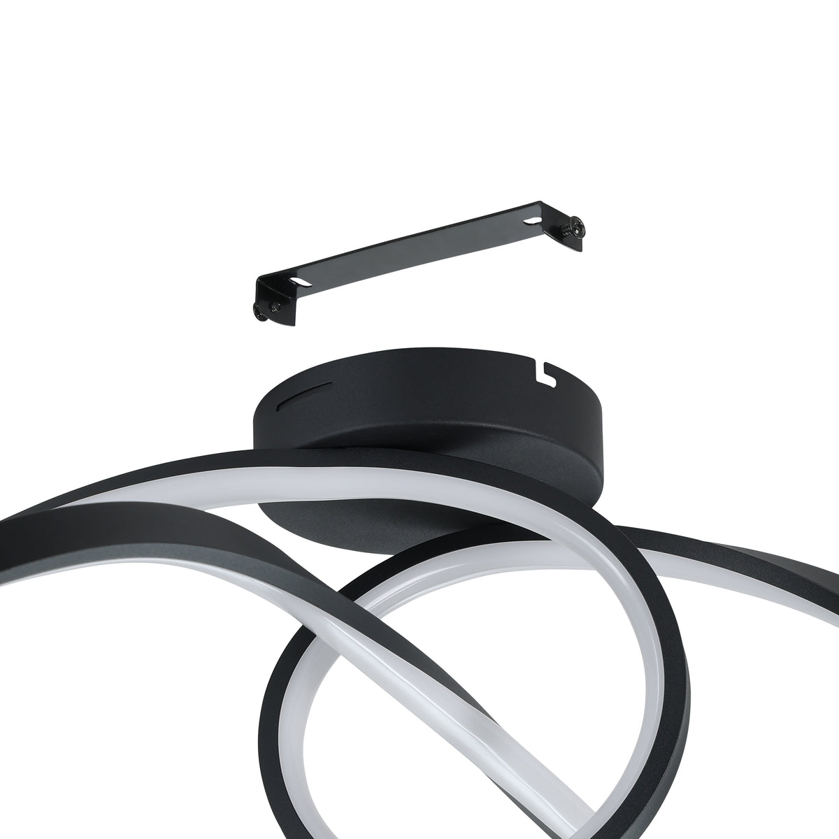 Calarossa-z Black LED Semi-Flush Ceiling Light