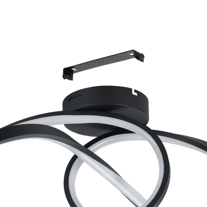 Calarossa-z Black LED Semi-Flush Ceiling Light