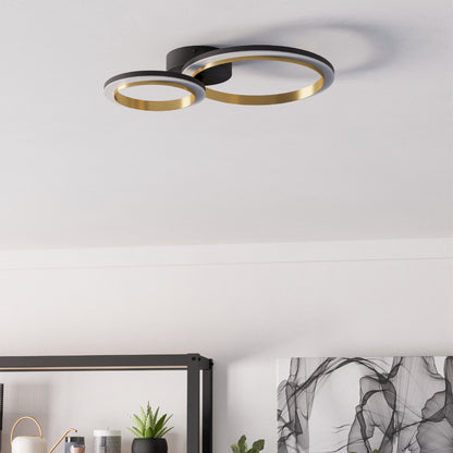 Calliera Small Black LED Semi-Flush Ceiling Light