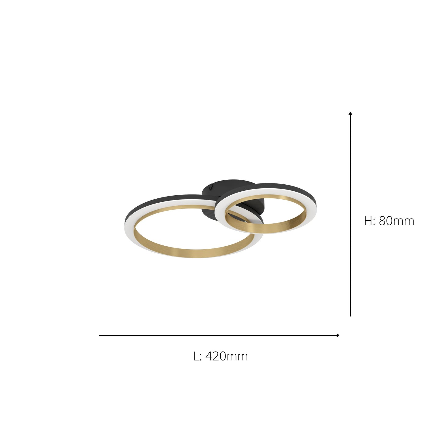 Calliera Small Black LED Semi-Flush Ceiling Light