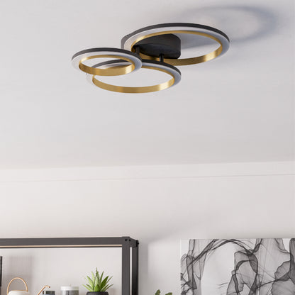 Calliera Large Black LED Semi-Flush Ceiling Light