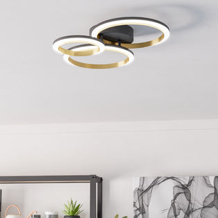 Calliera Large Black LED Semi-Flush Ceiling Light
