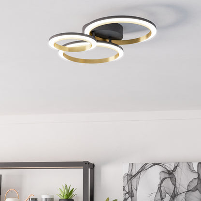 Calliera Large Black LED Semi-Flush Ceiling Light