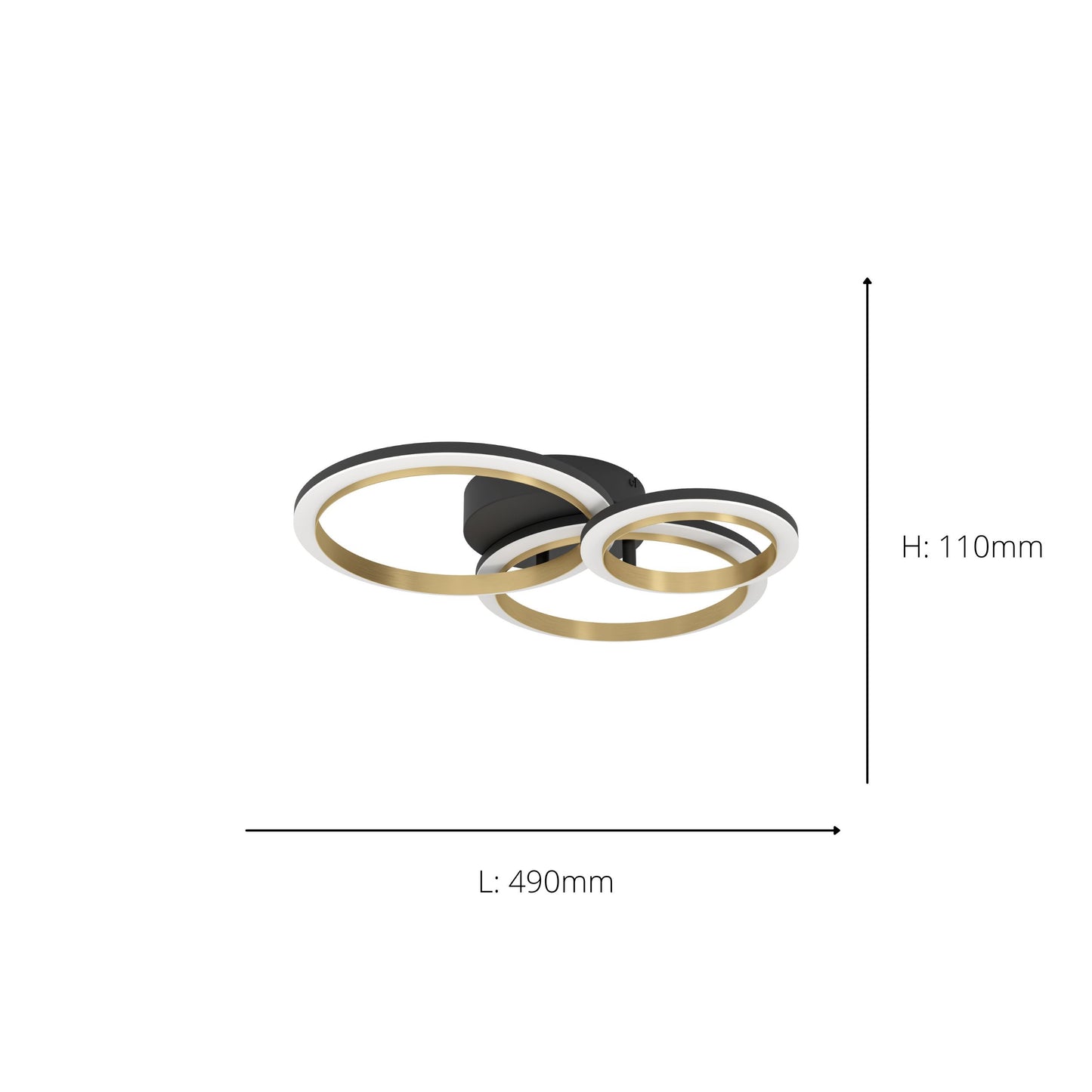 Calliera Large Black LED Semi-Flush Ceiling Light