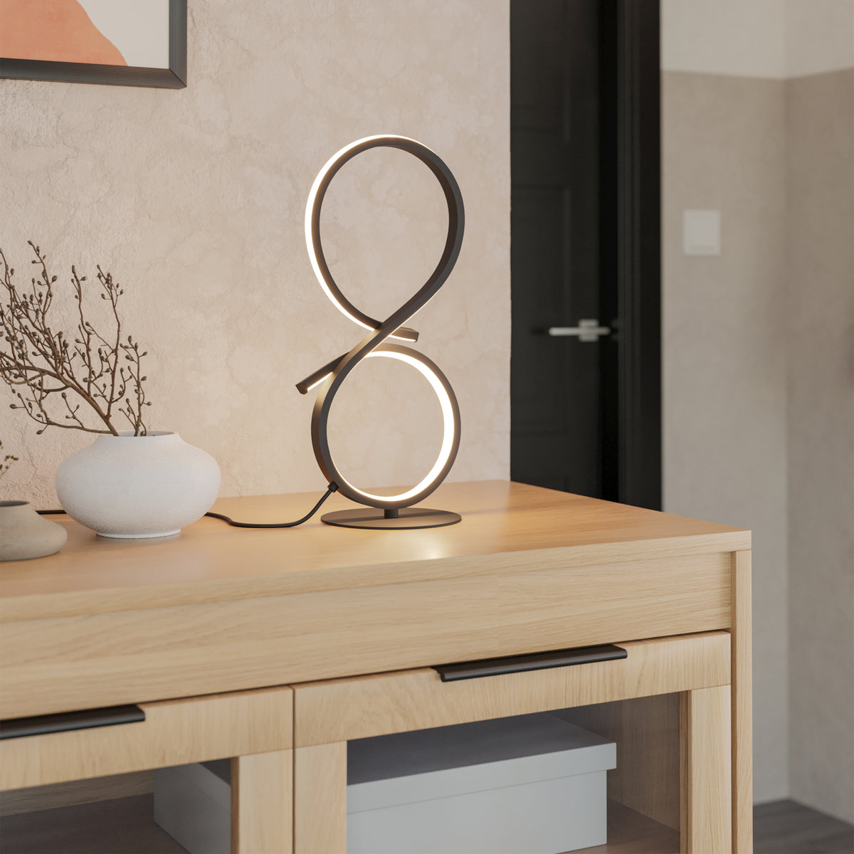 Serpins Black LED Table Lamp