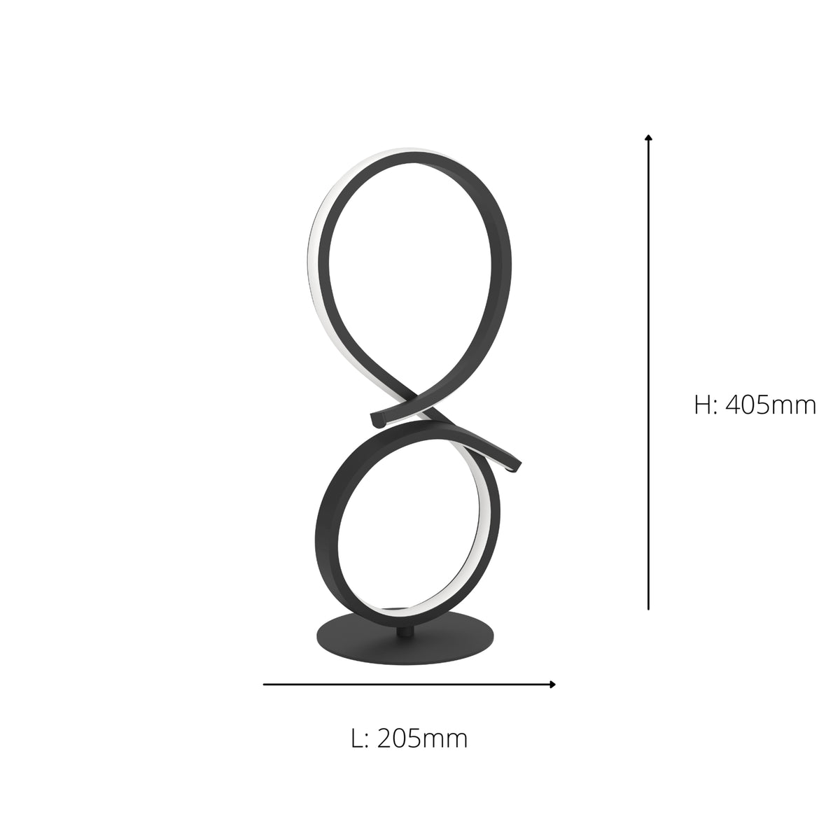 Serpins Black LED Table Lamp