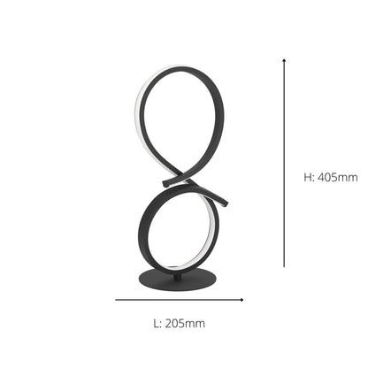 Serpins Black LED Table Lamp
