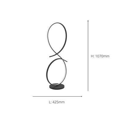 Serpins Black LED Floor Lamp