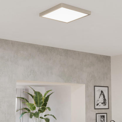 Fueva 6 Brushed Nickel LED Square Flush Ceiling Light