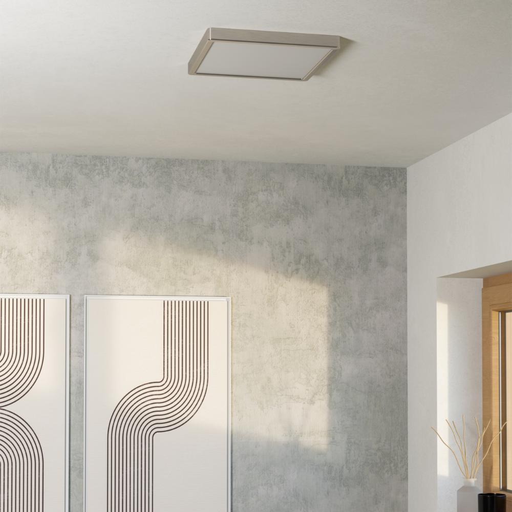 Fueva 6 Brushed Nickel LED Square Flush Ceiling Light