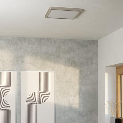 Fueva 6 Brushed Nickel LED Square Flush Ceiling Light