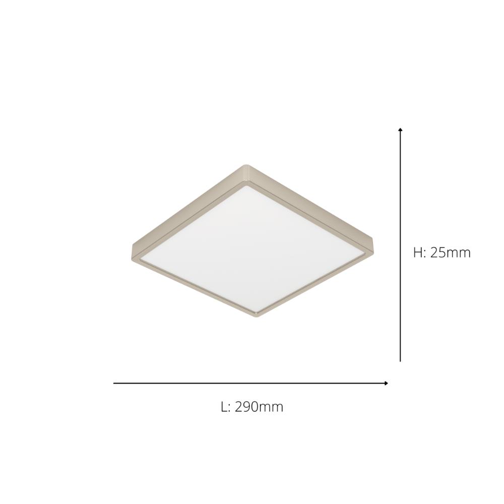 Fueva 6 Brushed Nickel LED Square Flush Ceiling Light