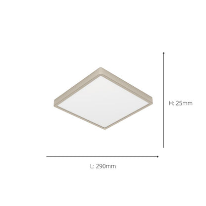 Fueva 6 Brushed Nickel LED Square Flush Ceiling Light