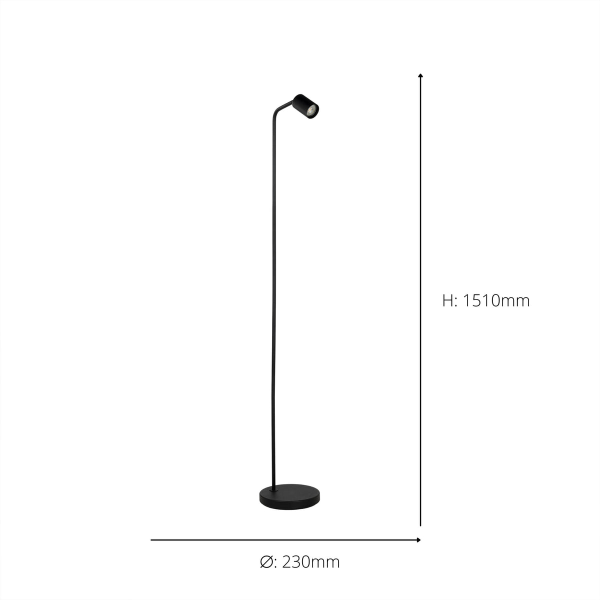 Rigomagno Black Task Floor Lamp