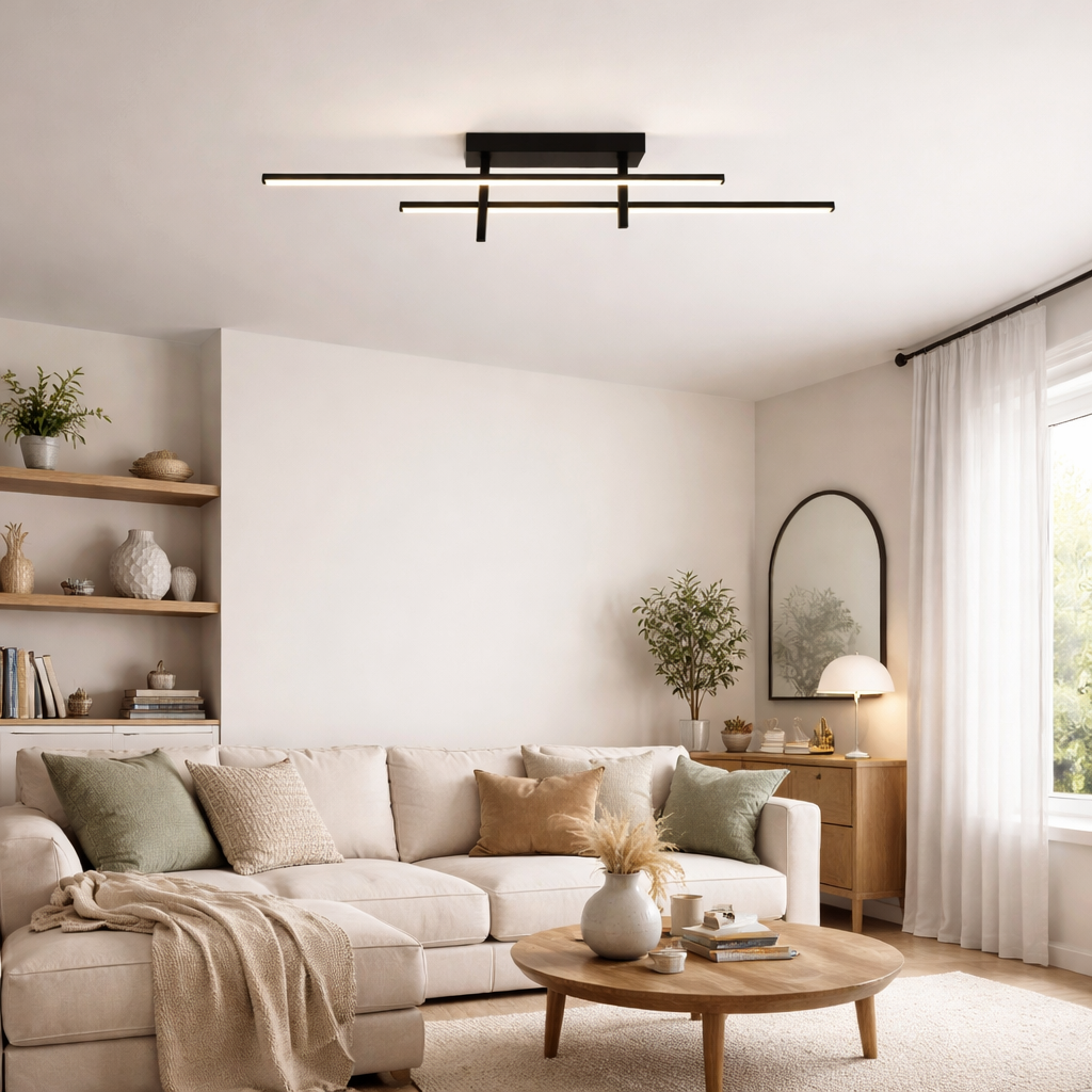 Trepiliano Black LED Semi-Flush Ceiling Light