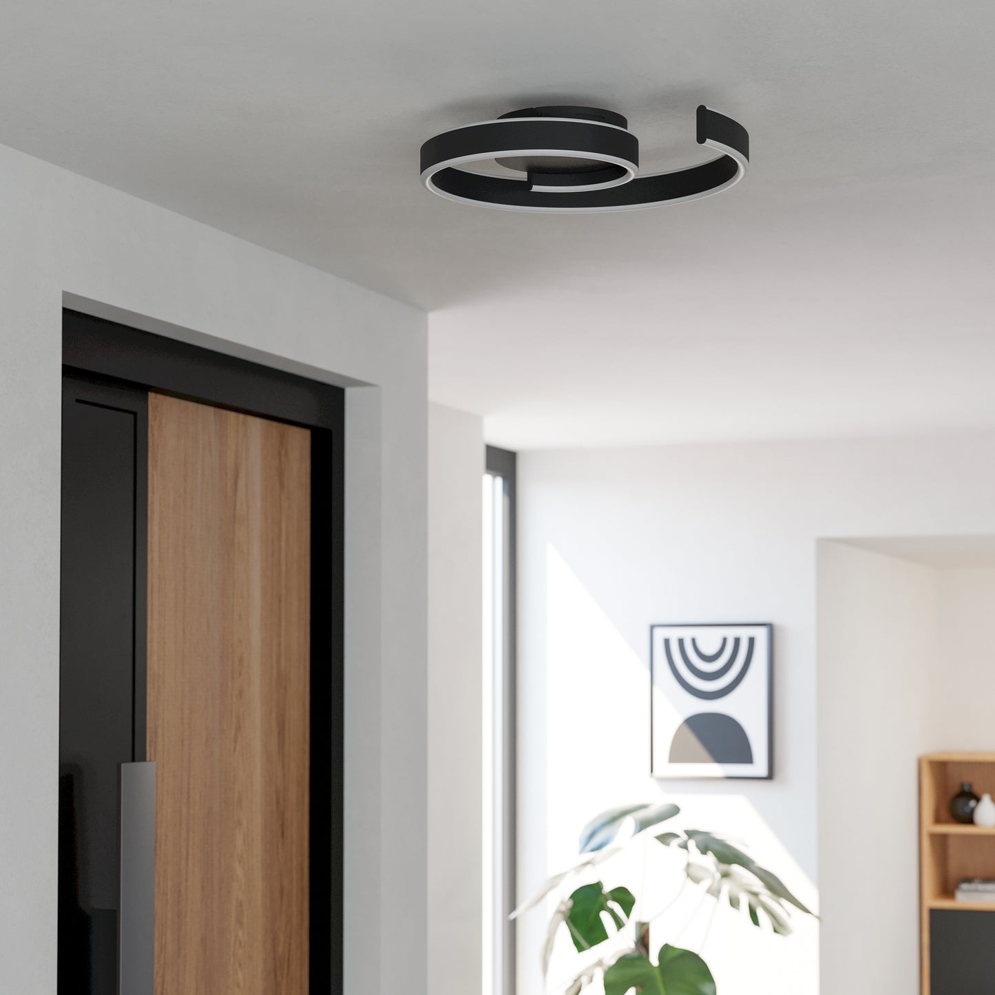 Andabaia-z Black LED Semi-Flush Ceiling Light