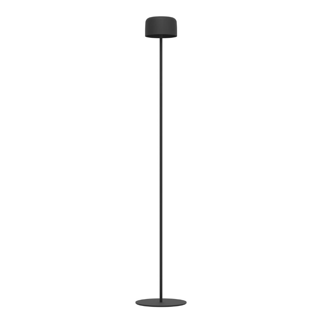 Roccanova Black Solar LED Rechargeable Touch Floor Lamp
