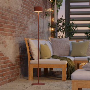 Roccanova Orange Solar LED Rechargeable Touch Floor Lamp