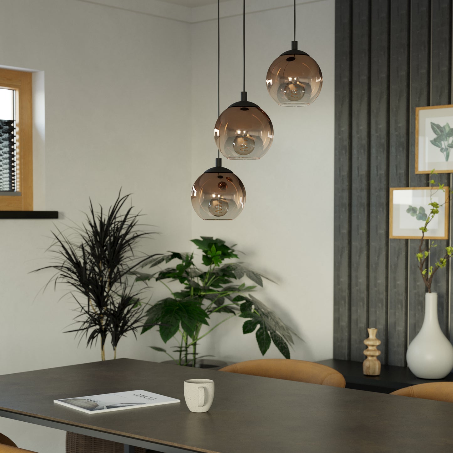 Ariscani 3-Light Black Ceiling Pendant