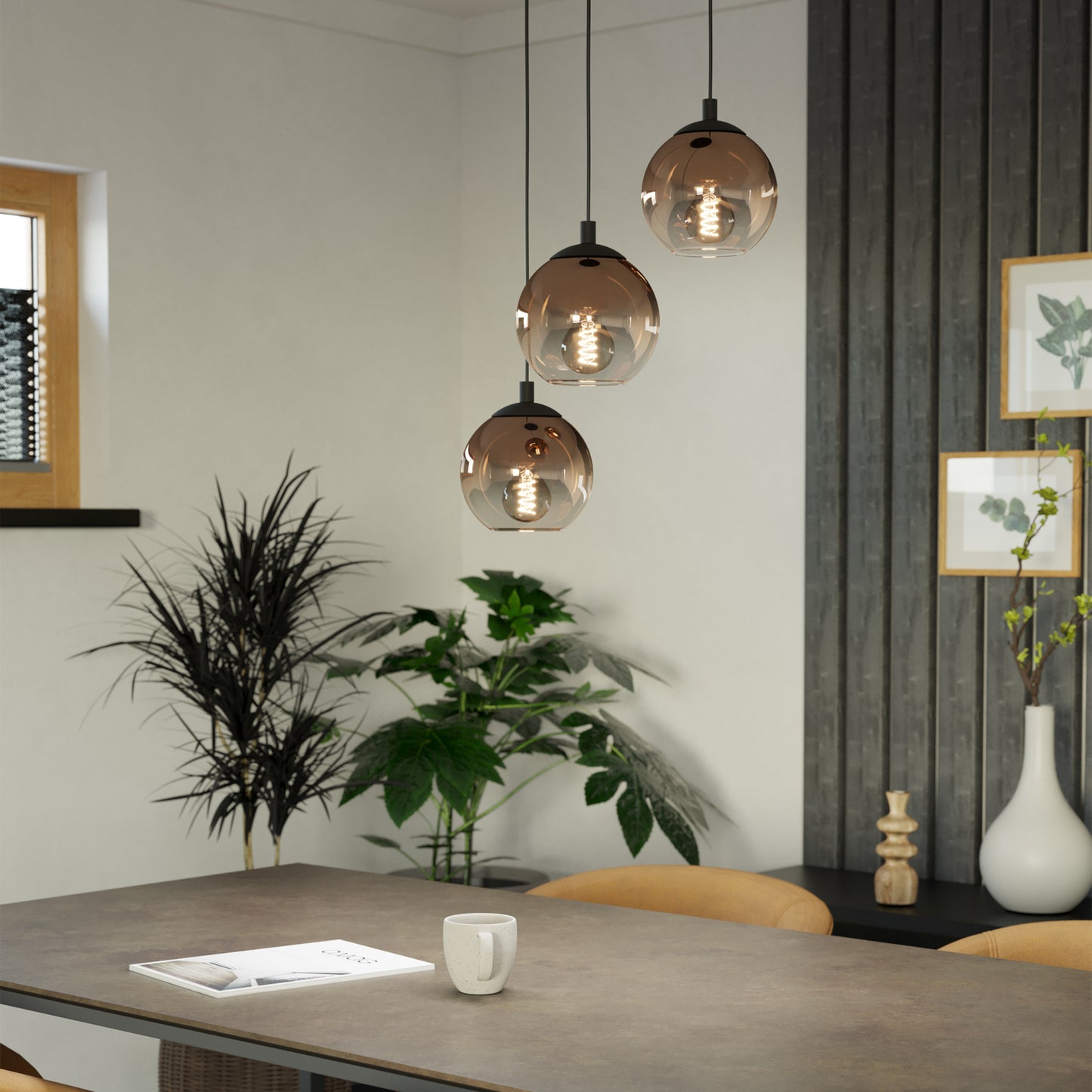 Ariscani 3-Light Black Ceiling Pendant