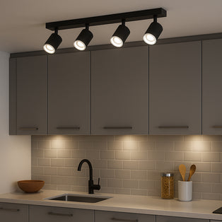 Melitello-z 4-Light Black LED Spotlight Bar