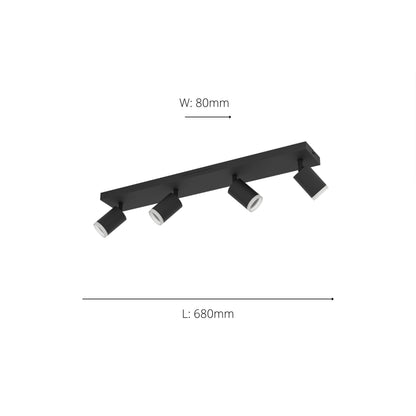 Melitello-z 4-Light Black LED Spotlight Bar