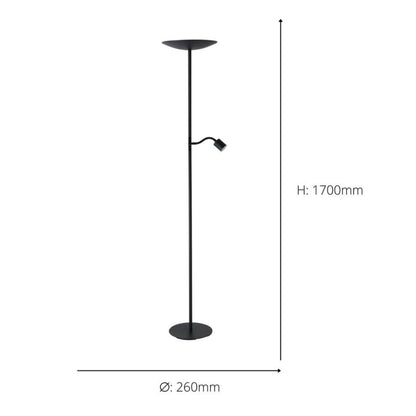 Conivarino 2 Light Black LED Floor Lamp