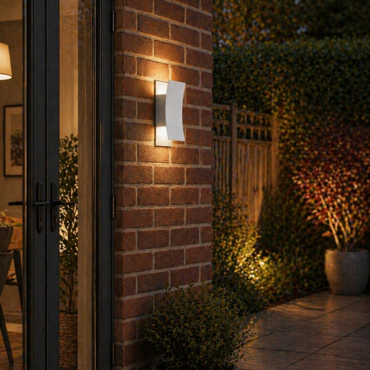 Verdolino 2-Light White LED Outdoor Wall Light