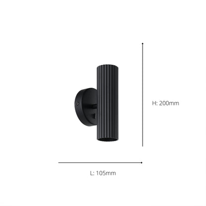 Portillo 2-Light Black Wall Light