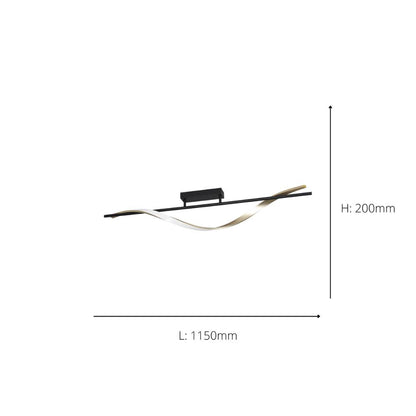 Conaprato Black LED Semi-Flush Ceiling Light