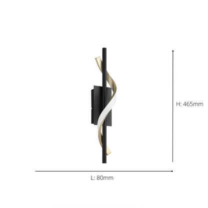 Conaprato Black And Brushed Brass LED Wall Light