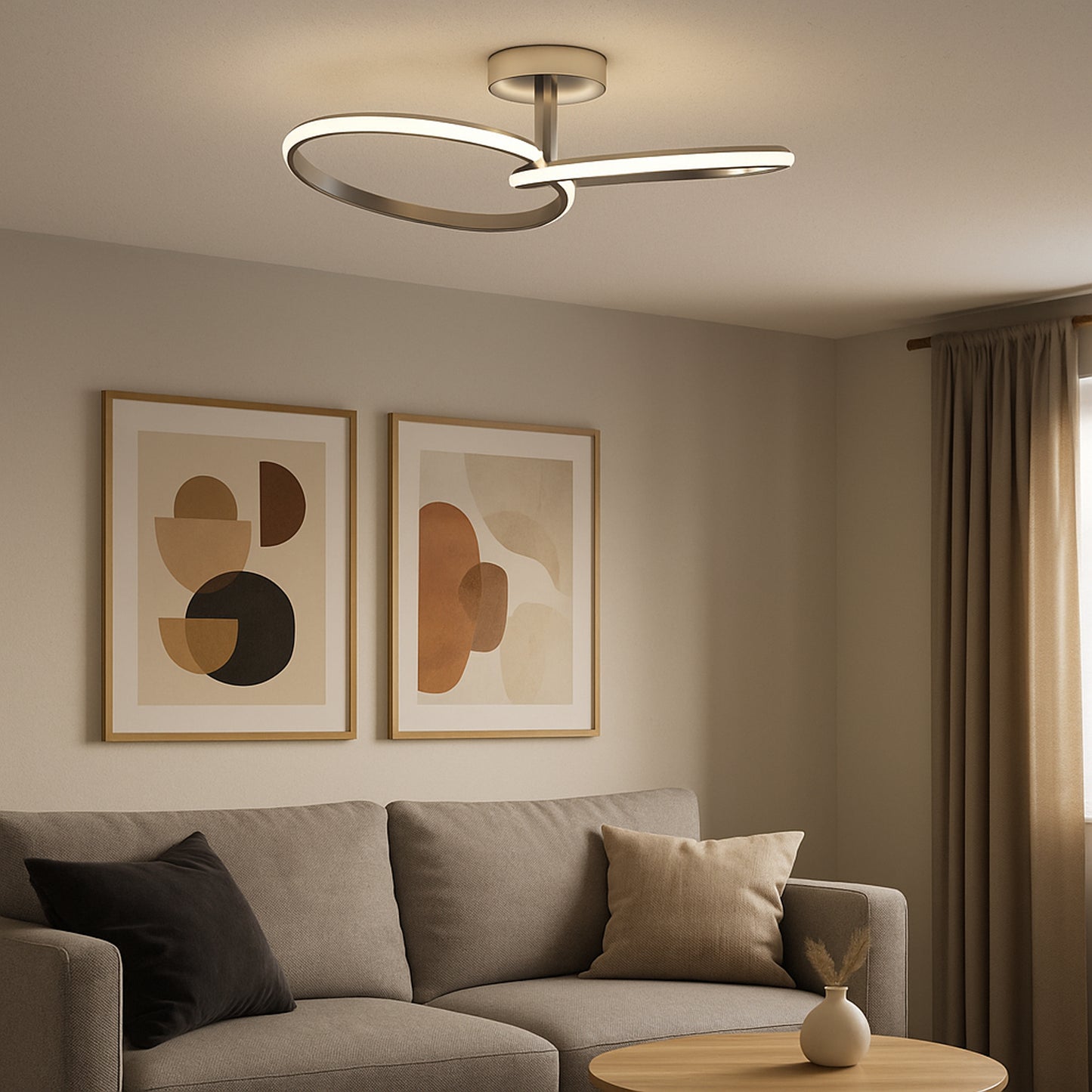 Congiunti Silver LED Semi-Flush Ceiling Light